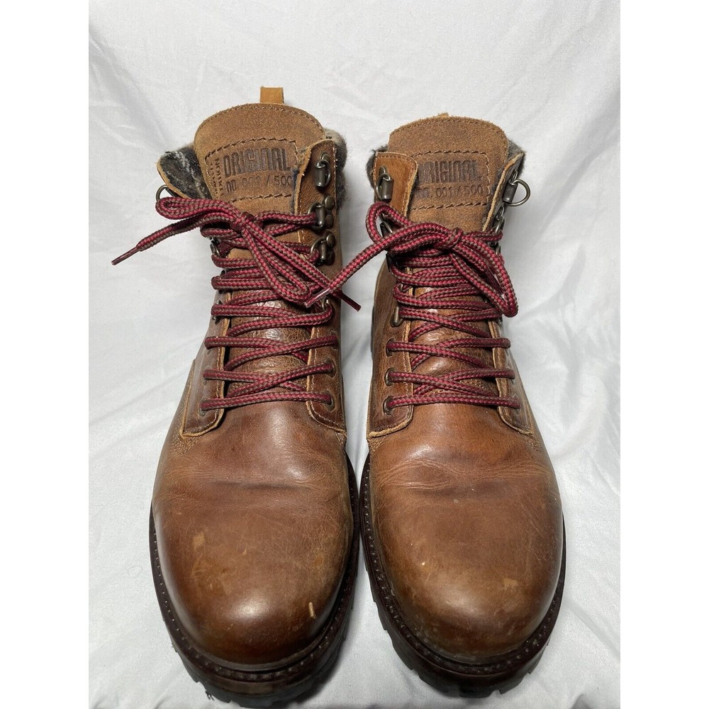 Bull Boxer Mens Leather Boots size 10 (EU 43) Brown Cap-toe Boots